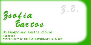 zsofia bartos business card