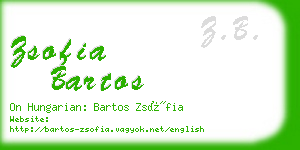 zsofia bartos business card